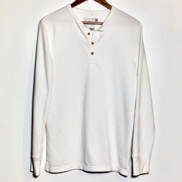 Goodfellow & Co Other - Goodfellow & Co White Waffle Henley Long Sleeve Shirt - Men’s Large